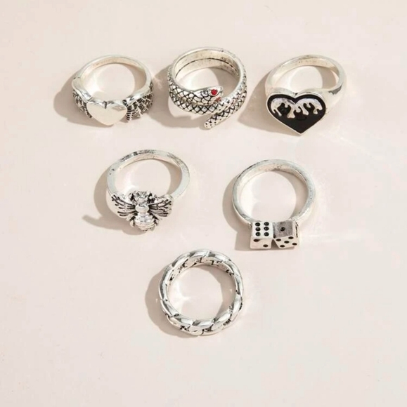 *Dieta* Set of 6 Rings - Picture 8 of 8